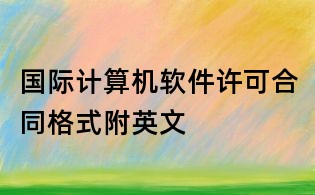 國際計算機軟件許可合同格式附英文