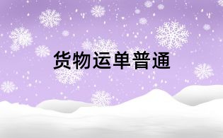 貨物運單普通