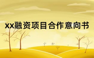 xx融資項目合作意向書