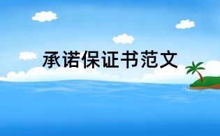 承諾保證書范文