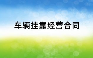 車輛掛靠經(jīng)營(yíng)合同