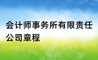 會計師事務所有限責任公司章程