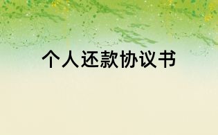 個人還款協(xié)議書