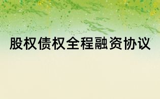 股權債權全程融資協(xié)議