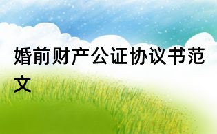 婚前財產公證協議書范文