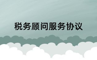 稅務(wù)顧問服務(wù)協(xié)議
