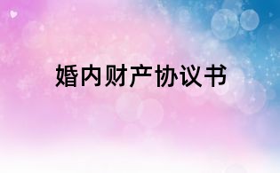 婚內財產協議書