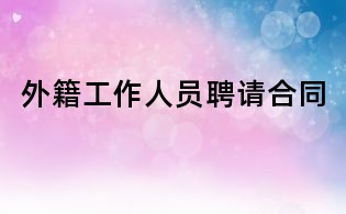 外籍工作人員聘請合同