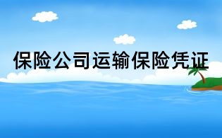 保險公司運輸保險憑證