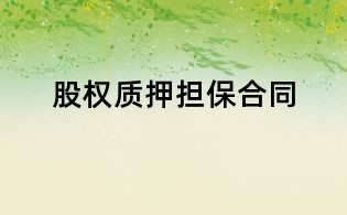股權質押擔保合同
