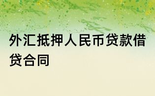 外匯抵押人民幣貸款借貸合同