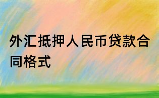 外匯抵押人民幣貸款合同格式