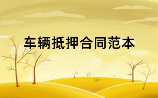 車輛抵押合同范本