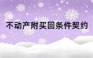 不動產(chǎn)附買回條件契約