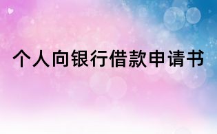 個人向銀行借款申請書