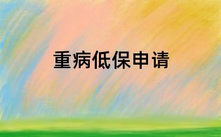 重病低保申請