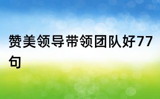贊美領(lǐng)導(dǎo)帶領(lǐng)團(tuán)隊(duì)好77句