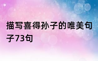 描寫喜得孫子的唯美句子73句