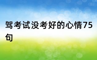 駕考試沒考好的心情75句