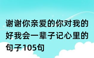 謝謝你親愛的你對我的好我會一輩子記心里的句子105句