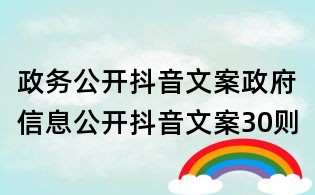 政務公開抖音文案:政府信息公開抖音文案30則