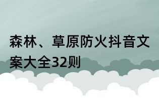 森林、草原防火抖音文案大全32則