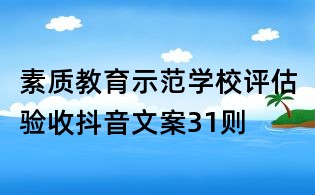 素質教育示范學校評估驗收抖音文案31則