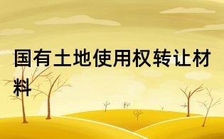 國有土地使用權轉讓材料