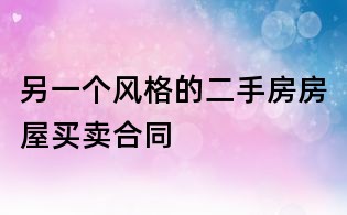 另一個風格的二手房房屋買賣合同