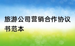 旅游公司營銷合作協議書范本