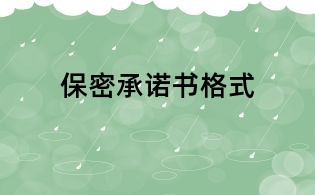 保密承諾書格式