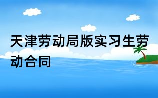 天津勞動(dòng)局版實(shí)習(xí)生勞動(dòng)合同