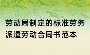 勞動局制定的標準勞務派遣勞動合同書范本