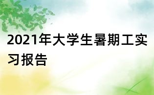 2021年大學生暑期工實習報告