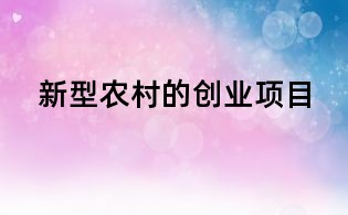 新型農村的創業項目