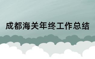 成都海關年終工作總結