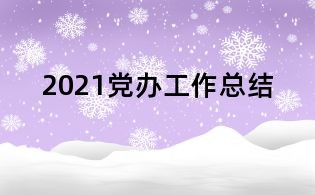 2021黨辦工作總結