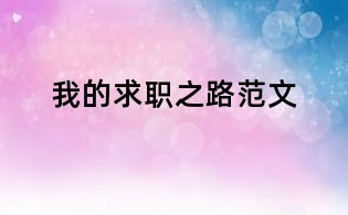 我的求職之路范文