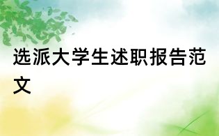 選派大學生述職報告范文