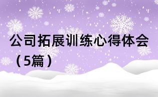 公司拓展訓(xùn)練心得體會(huì)（5篇）