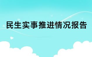 民生實事推進情況報告