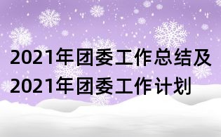 2021年團委工作總結及2021年團委工作計劃