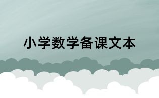 小學(xué)數(shù)學(xué)備課文本