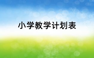 小學教學計劃表