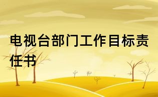 電視臺部門工作目標責任書