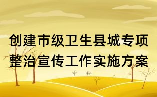 創建市級衛生縣城專項整治宣傳工作實施方案