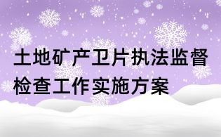 土地礦產(chǎn)衛(wèi)片執(zhí)法監(jiān)督檢查工作實(shí)施方案