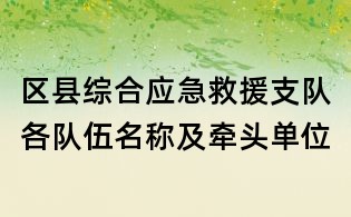 區縣綜合應急救援支隊各隊伍名稱及牽頭單位