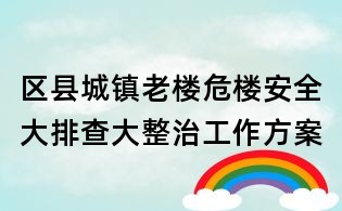 區縣城鎮老樓危樓安全大排查大整治工作方案