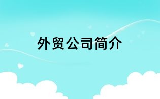 外貿(mào)公司簡(jiǎn)介